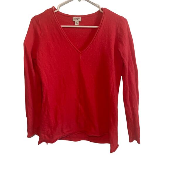 J. Crew Women's Size Small Pink V Neck Wool Blend Soft Sweater - Picture 1 of 8